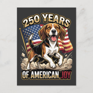 Postal Cachorro Beagle Patriótico – 250 Años de Alegría A
