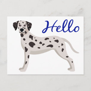 Postal Cachorro dálmata adorable Hola Pensando en ti
