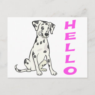 Postal Cachorro dálmata adorable Hola Pensando en ti