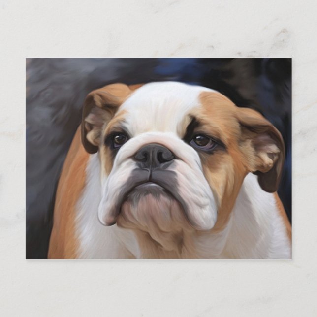 Postal Cachorro de Bulldog británico (Anverso)