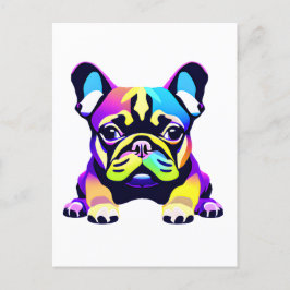 Postal Cachorro de cerdo colorido