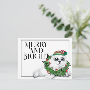Postal cachorro de foca del sello de Navidad, animal árti