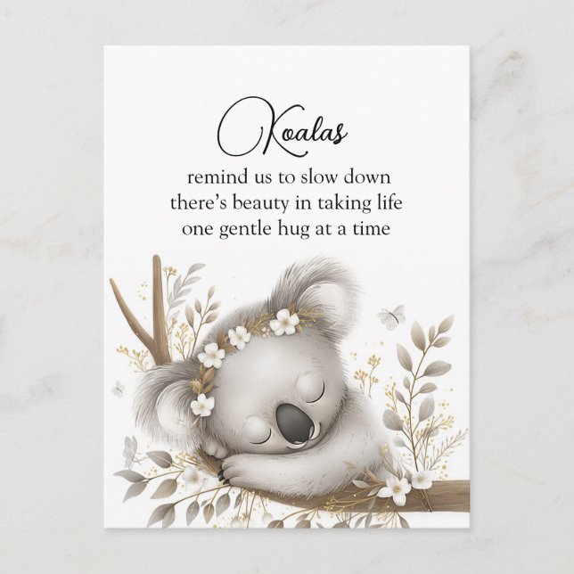 Postal Cachorro de Koala Durmiendo (Anverso)