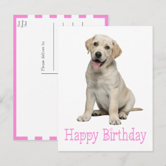 Postal Cachorro de Labrador Retriever Amarillo Lindo Cump
