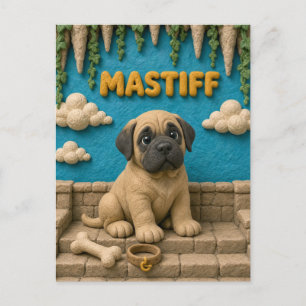 Postal Cachorro de Mastín Adorable, Bebé Perro