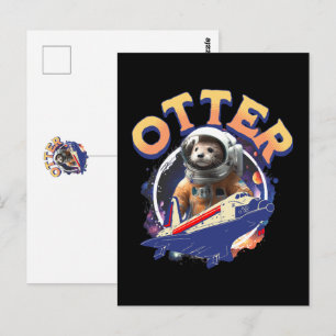 Postal Cachorro de nutria astronauta cadete del transbord