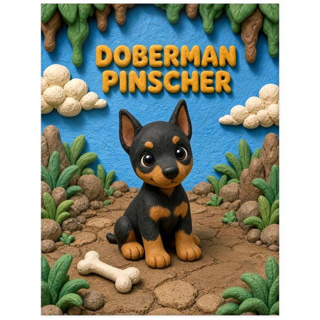 Postal Cachorro de Pinscher Doberman, Bebé Perro (Subido por el creador)