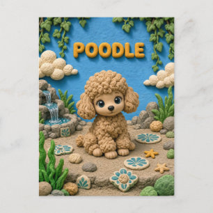 Postal Cachorro de Poodle Adorable, Perrito Bebé