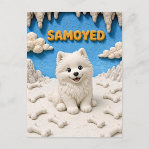 Postal Cachorro de Samoyedo Adorable, Bebé Perro
