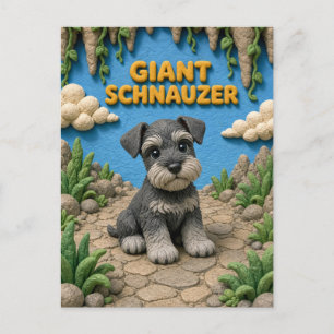 Postal Cachorro de Schnauzer Gigante Adorable, Bebé Perro