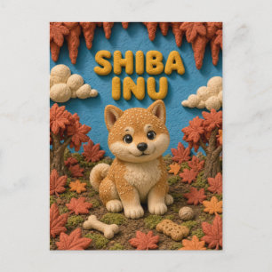 Postal Cachorro de Shiba Inu Adorable, Bebé Perro
