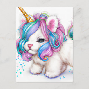 Postal Cachorro de Unicornio Esponjoso