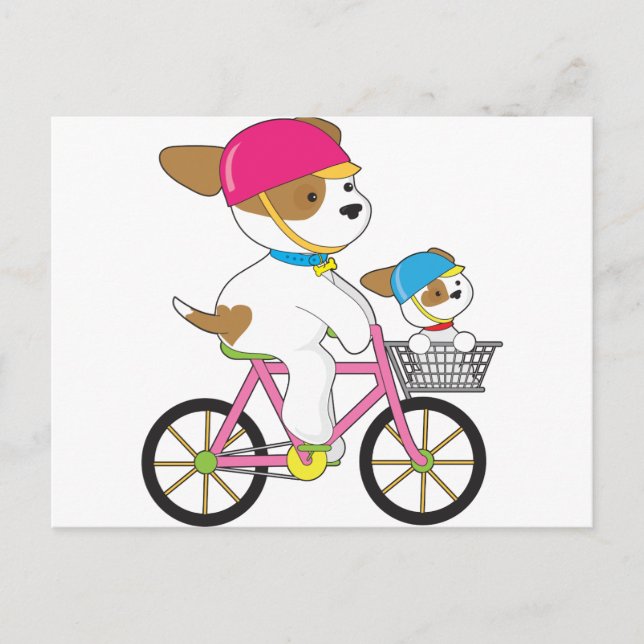 Postal Cachorro en bicicleta (Anverso)