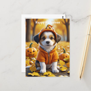 Postal Cachorro en la calabaza Halloween Perros amantes