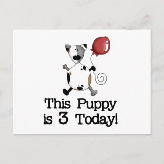 Postal Cachorro es 3 camisetas de cumpleaños y regalos