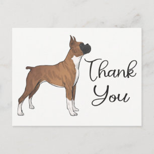 Postal Cachorro Lindo Caricatura Perro Boxer Gracias