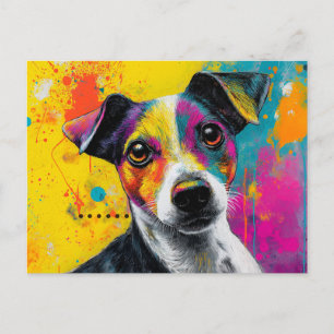 Postal Cachorro Lindo Perro Divertido Arte Mixto Mascota