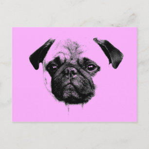 Postal cachorro mop rosa