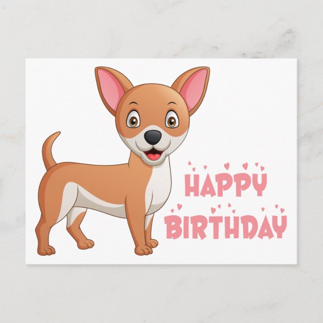 Postal Cachorro Perrito Divertido Dibujo Animado Cumpleañ (Anverso)