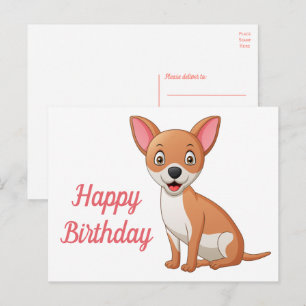 Postal Cachorro Perrito Divertido Dibujo Animado Cumpleañ
