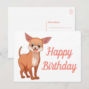 Postal Cachorro Perrito Divertido Dibujo Animado Cumpleañ