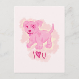 Postal Cachorro rosa