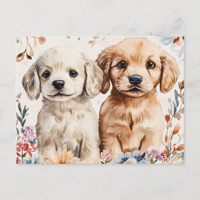Postal Cachorros Adorables (Anverso)