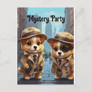 Postal Cachorros de Fiesta Misteriosa