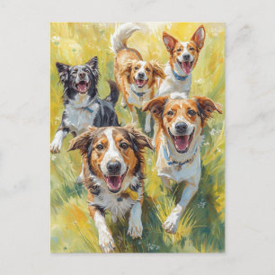 Postal Cachorros felices 