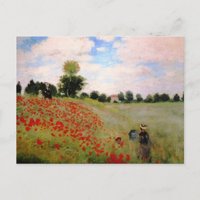 Postal Cachorros rojos de Monet - Parasol de campo de ado (Anverso)