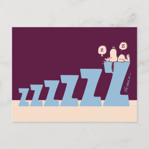 Postal Cachorros   Snoopy y Woodstock duermen la siesta