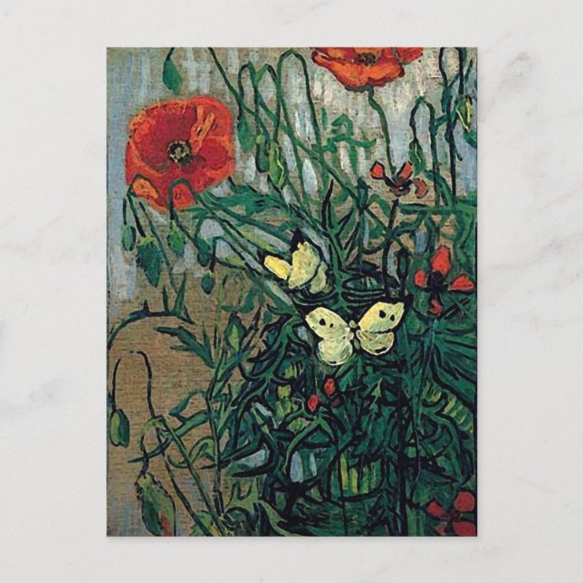 Postal Cachorros y mariposas Bella Artes Van Gogh (Anverso)