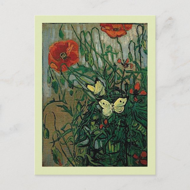 Postal Cachorros y mariposas (F748) Bella Artes Van Gogh (Anverso)