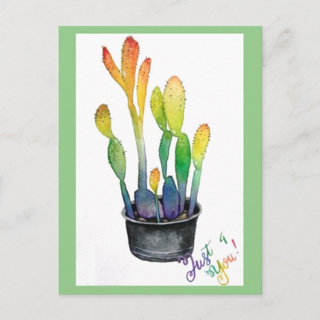 Postal Cacti colorido (Anverso)