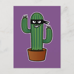 Postal Cactus bandido ninja bandido enmascarado
