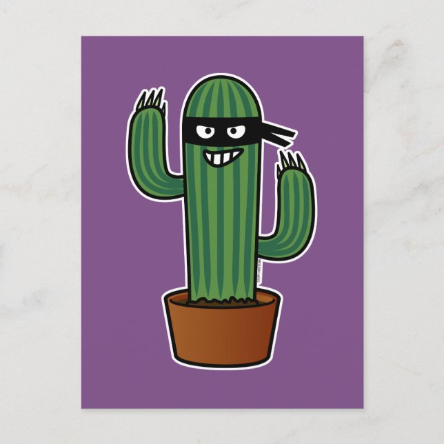 Postal Cactus bandido ninja bandido enmascarado (Anverso)