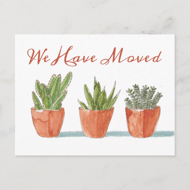 Postal Cactus Boho Acuarela  | Cambio de Dirección (Anverso)
