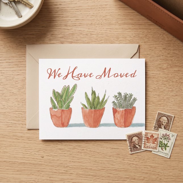 Postal Cactus Boho Acuarela  | Cambio de Dirección (Subido por el creador)