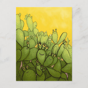 Postal Cactus Cactus Green Yellow Succulent