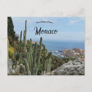 Postal Cactus cerca del puerto en Mónaco