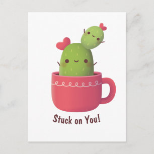 Postal Cactus Corazón Lindo, Saludo de Confesión de Amor