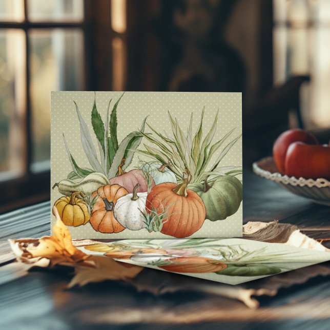 Postal Cactus de calabaza y plantas aéreas Acuarela (Subido por el creador)