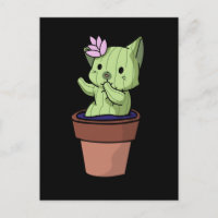 Cactus de gato kawaii jardinería gatito lindo