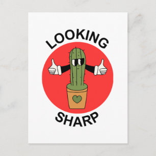 Postal Cactus de juego de palabras Looking Sharp