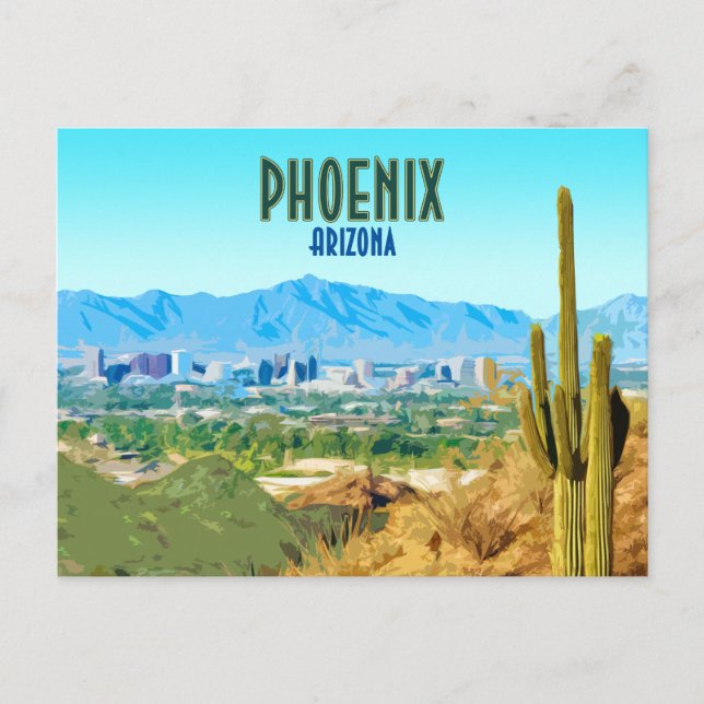 Postal Cactus de la ciudad de Phoenix Arizona (Anverso)