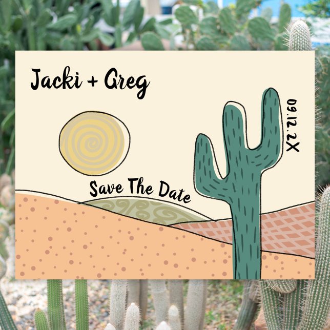 Postal Cactus del Desierto del Boho Presupuestado Guardar (Subido por el creador)