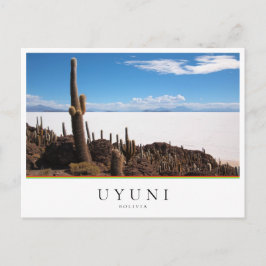 Postal Cactus gigante en el Salar de Uyuni en Bolivia