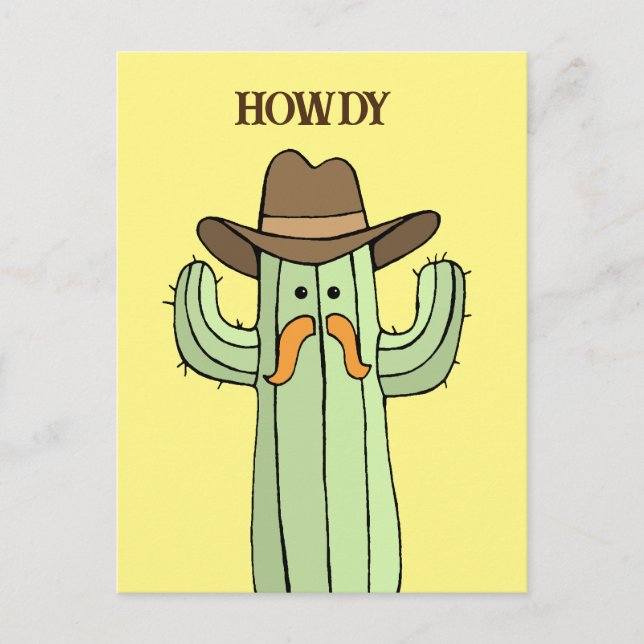 Postal Cactus Howdy (Anverso)