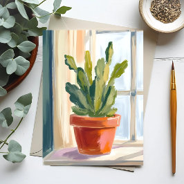 Postal Cactus Plant | Green Botanical Watercolor
