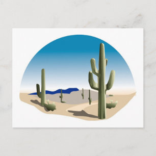 Postal Cactus Prairie Scene